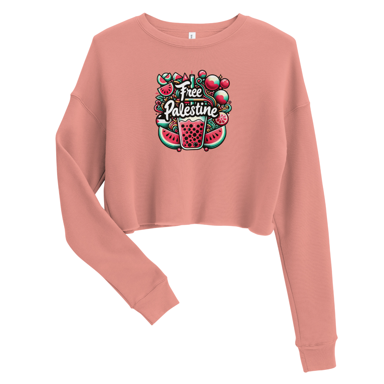 free فلسطین watermelon crop sweatshirt