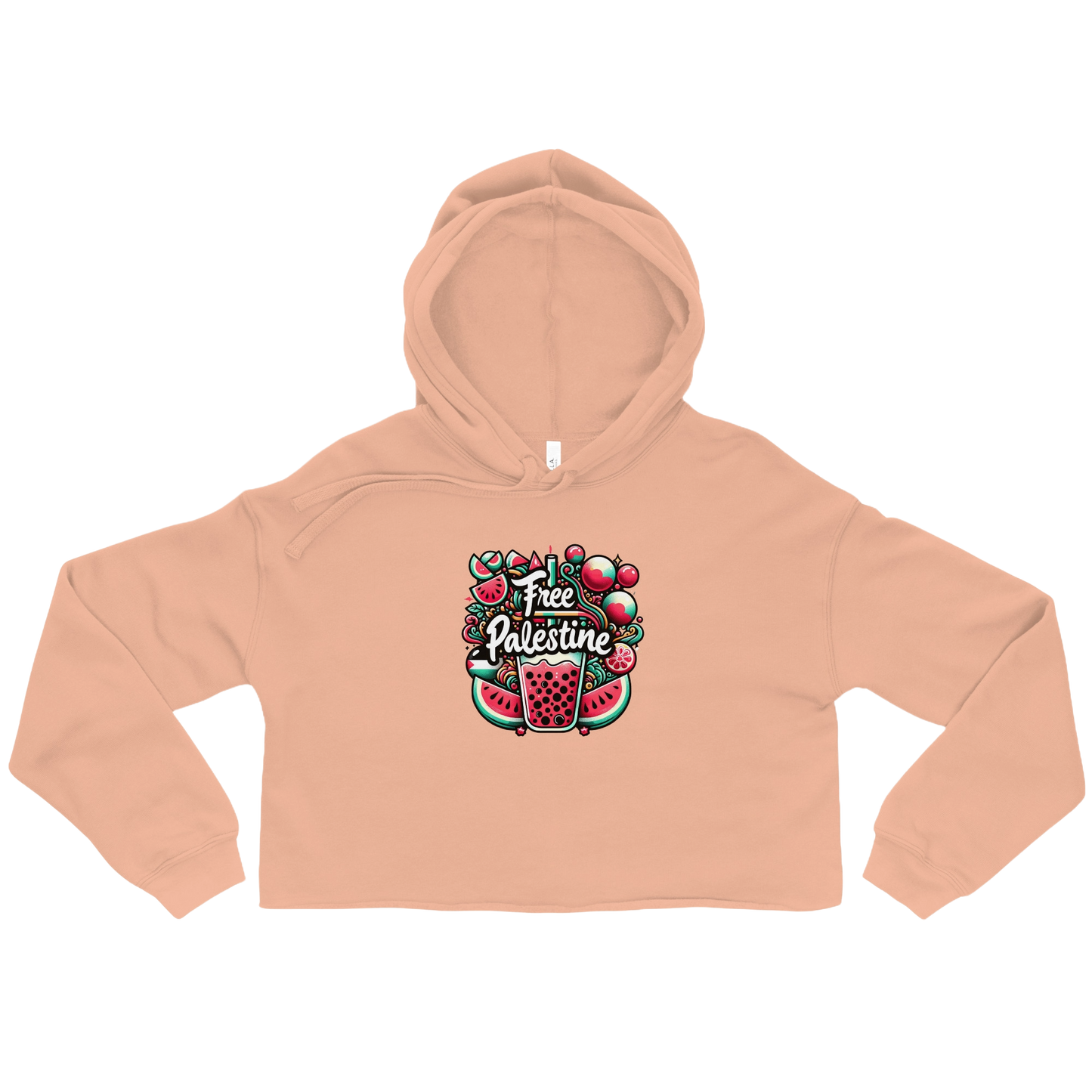 free فلسطین watermelon cropped hoodie