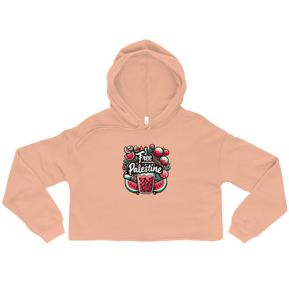 free فلسطین watermelon cropped hoodie