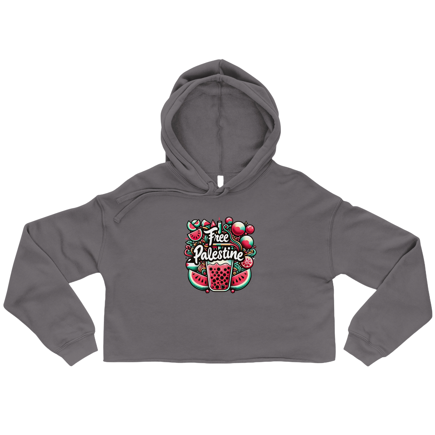 free فلسطین watermelon cropped hoodie