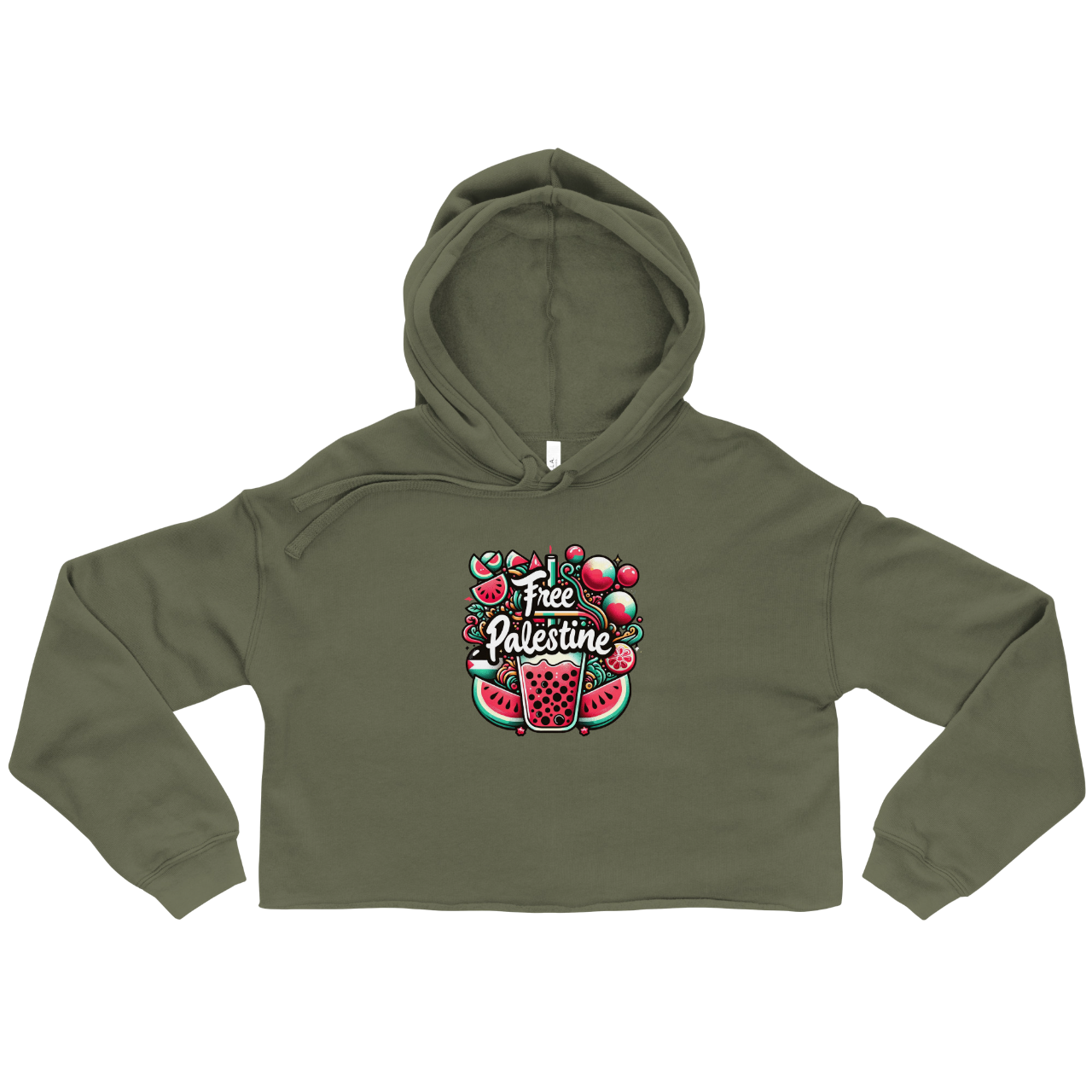 free فلسطین watermelon cropped hoodie