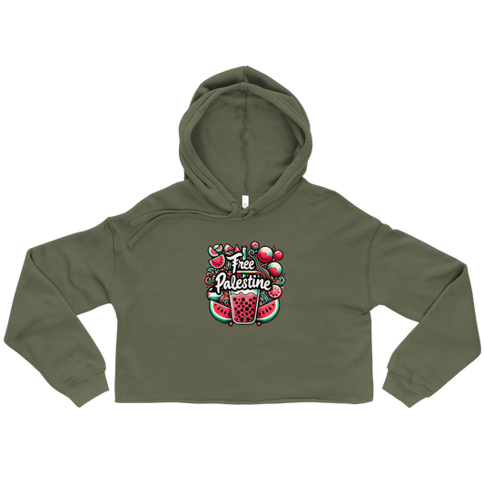 free فلسطین watermelon cropped hoodie