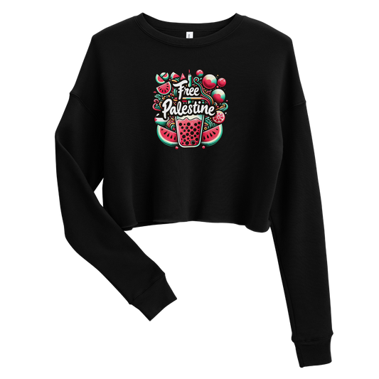 black free فلسطین watermelon crop sweatshirt