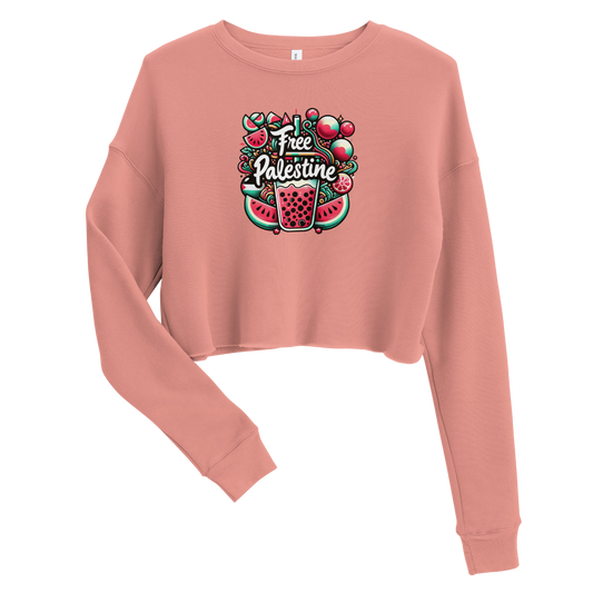 free فلسطین watermelon crop sweatshirt